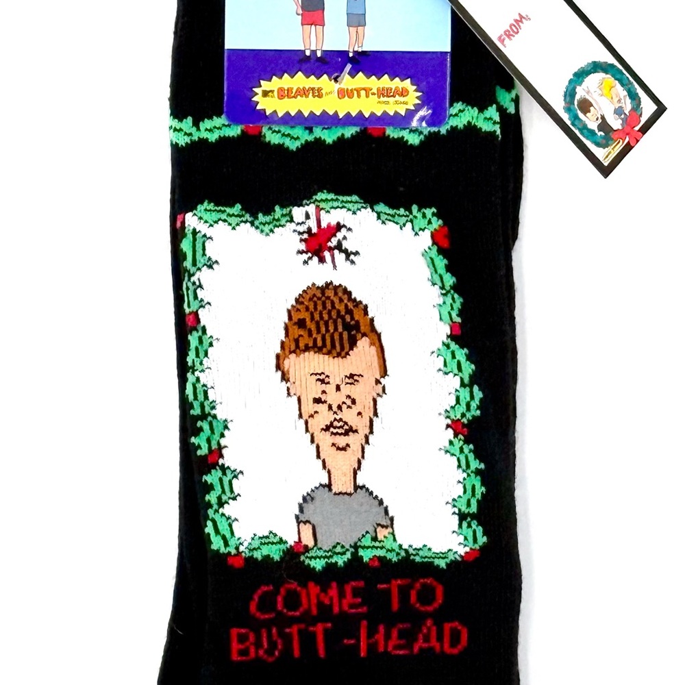 MTV Beavis and Butt-Head Black Socks, NWT, Ships next biz day .‎